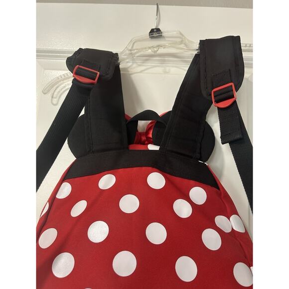 Disney Minnie Mouse Red Polka Dot Backpack Ears Bow Front Pocket main image 5